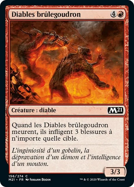 Diables brûlegoudron, carte Magic M21 156 — extension Core Set 2021