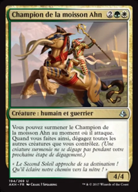 Champion de la moisson Ahn, carte Magic AKH 194 — extension Amonkhet