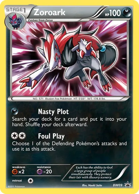 Zoroark, Pokémon card BW 09 — BW Black Star Promos set