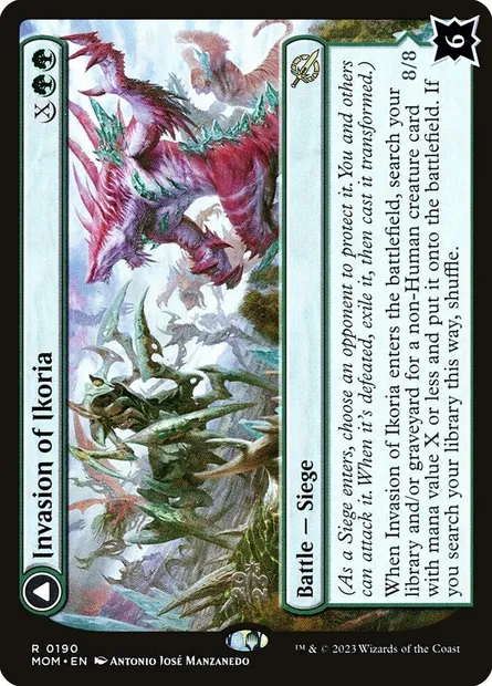 Invasion d'Ikoria // Zilortha, zénith d'Ikoria, carte Magic PMOM 190s — extension March of the Machine Promos