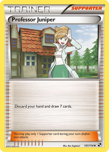Professor Juniper, Pokémon card BLW 101 — Black & White set