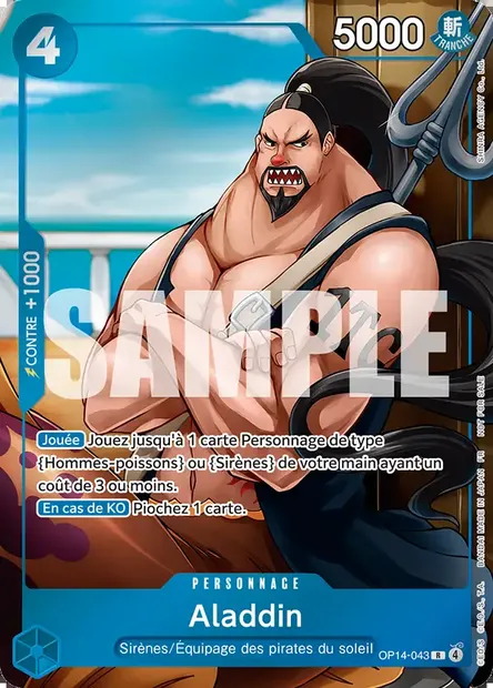 Aladdin, carte One Piece OP14-043 — extension LES SEPT DE LA MER D'AZUR