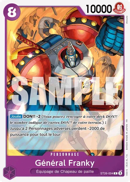 Général Franky, carte One Piece ST26-004 — extension VIOLET/NOIR Monkey D. Luffy