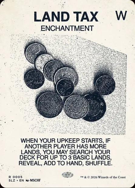 LAND TAX, Magic card SLZ 5 — The Zeta Set set