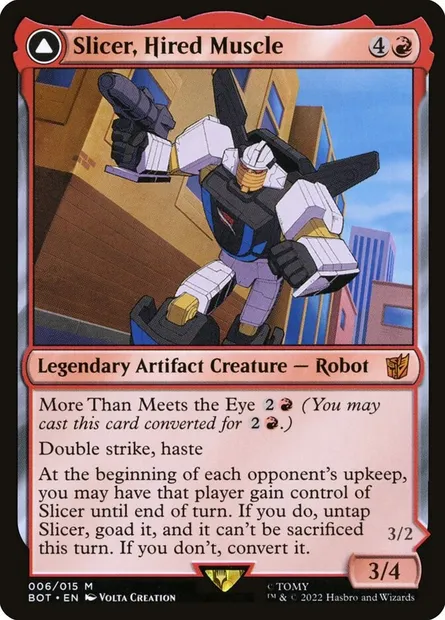 Slicer, Hired Muscle // Slicer, High-Speed Antagonist, carte Magic BOT 6 — extension Transformers