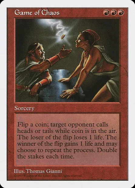 Jeu du chaos, carte Magic 5ED 232 — extension Cinquième Edition