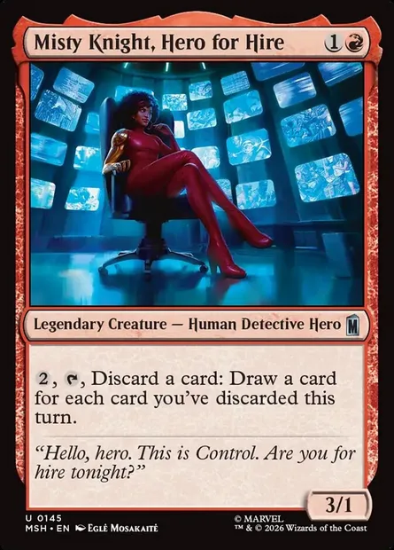 Misty Knight, Hero for Hire, Magic card MSH 145 — Marvel Super Heroes set