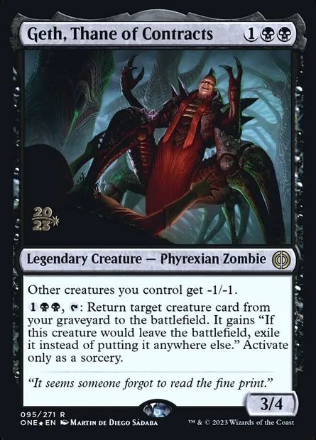 Geth, Thane des contrats, carte Magic PONE 95s — extension Phyrexia: All Will Be One Promos