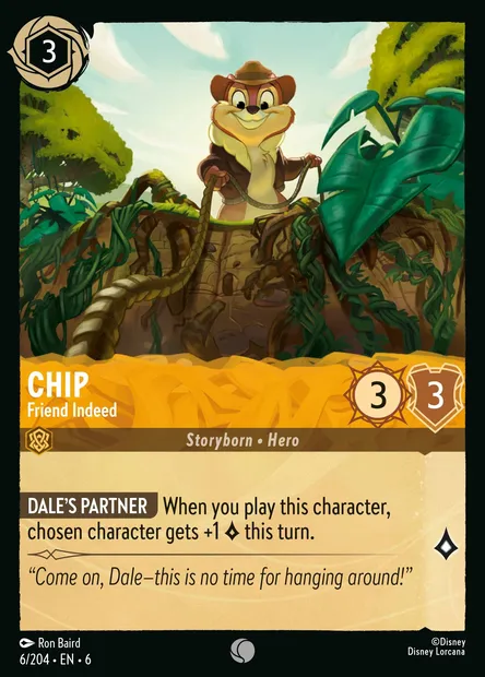 Chip - Friend Indeed, Disney Lorcana card CH6-006 — Azurite Sea set