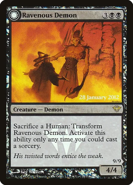 Ravenous Demon // Archdemon of Greed, Magic card PDKA 71★ — Dark Ascension Promos set