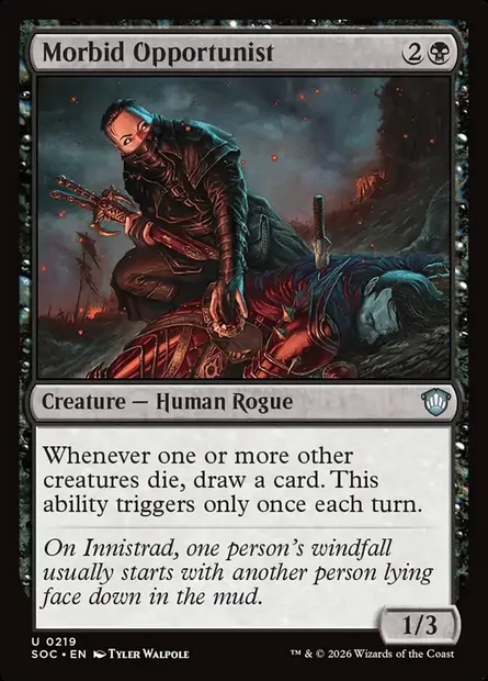 Morbid Opportunist, Magic card SOC 219 — Secrets of Strixhaven Commander set