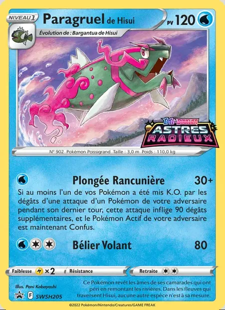 Paragruel de Hisui, carte Pokémon SWSH 205 — extension Promo SWSH