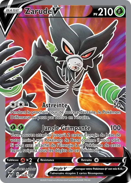 Zarude V, carte Pokémon VIV 167 — extension Voltage Éclatant