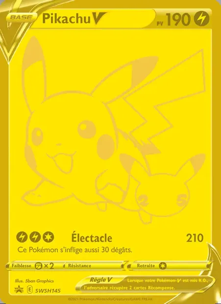 Pikachu V, carte Pokémon SWSH 145 — extension Promo SWSH