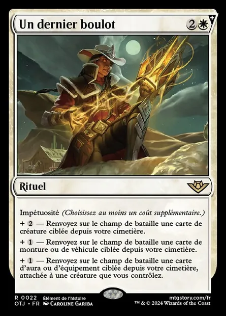 Un dernier boulot, carte Magic OTJ 22 — extension Outlaws of Thunder Junction