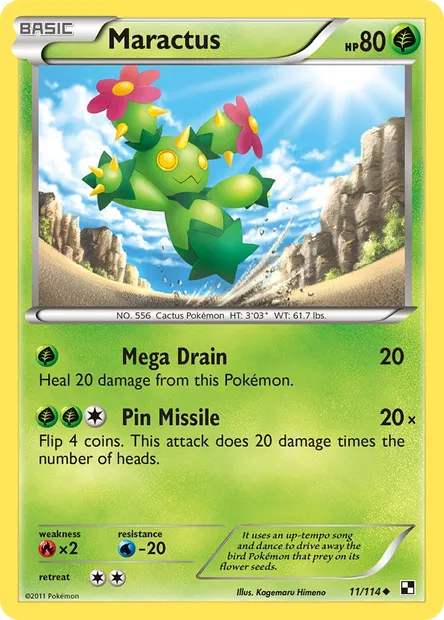 Maractus, Pokémon card BLW 11 — Black & White set