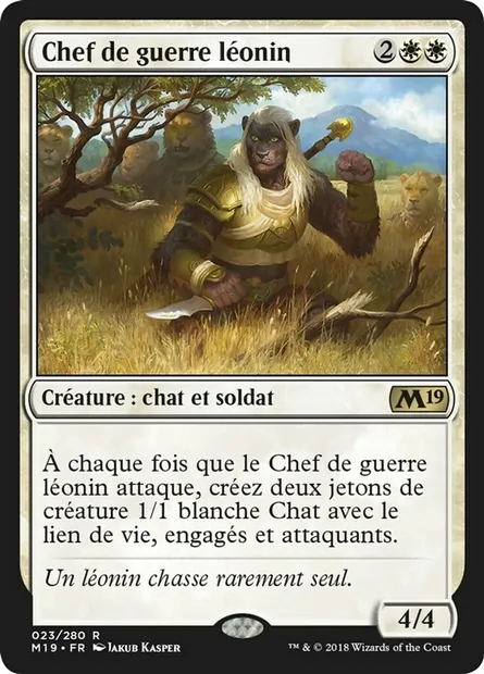 Chef de guerre léonin, carte Magic M19 23 — extension Core Set 2019
