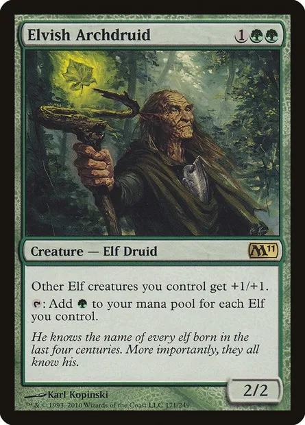 Elvish Archdruid, Magic card M11 171 — Magic 2011 set