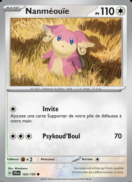 Nanméouïe, carte Pokémon JTG 124 — extension Aventures Ensemble