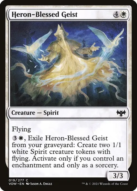 Heron-Blessed Geist, Magic card VOW 19 — Innistrad: Crimson Vow set