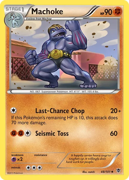 Machoke, Pokémon card PLB 48 — Plasma Blast set