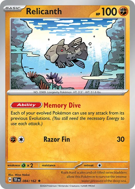 Relicanth, Pokémon card TEF 084 — Temporal Forces set
