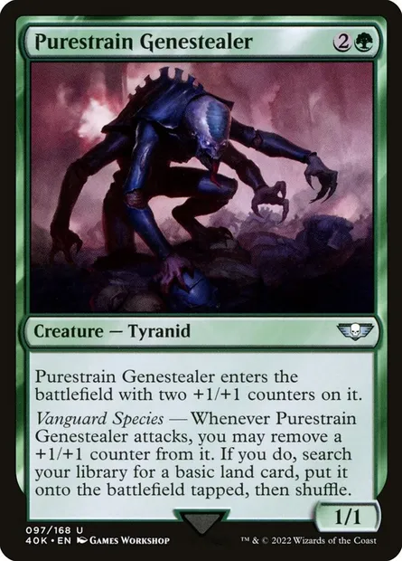 Purestrain Genestealer, Magic card 40K 97 — Warhammer 40,000 Commander set