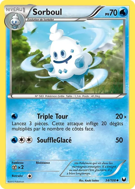 Sorboul, carte Pokémon DEX 34 — extension Explorateurs Obscurs