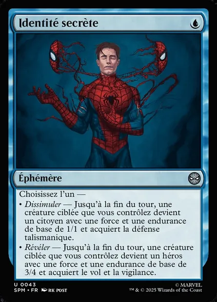Identité secrète, carte Magic SPM 43 — extension Marvel's Spider-Man
