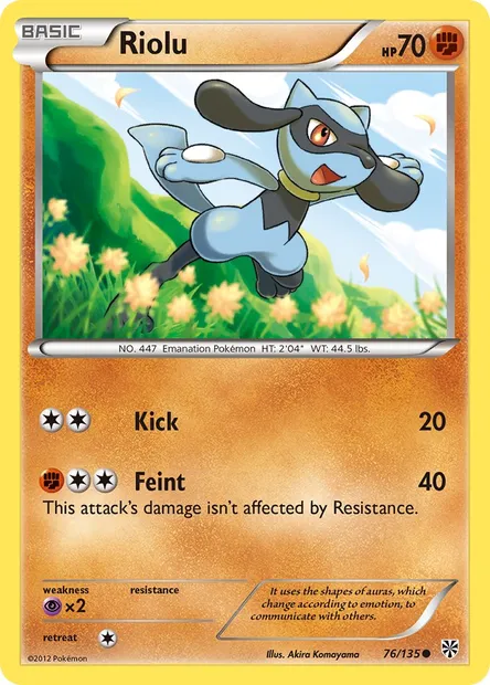 Riolu, Pokémon card PLS 76 — Plasma Storm set