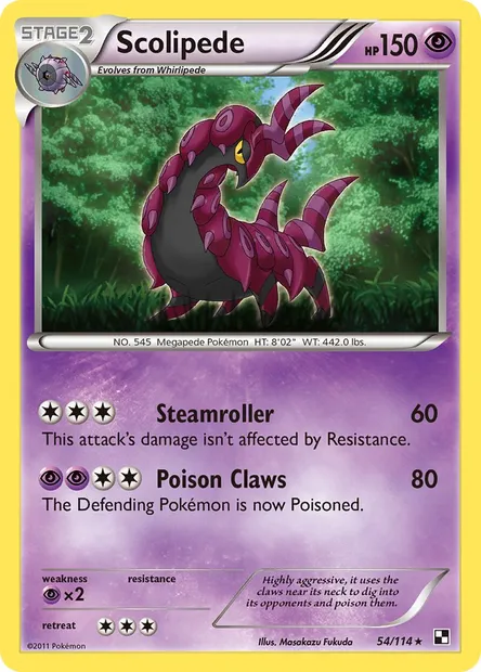 Scolipede, Pokémon card BLW 54 — Black & White set