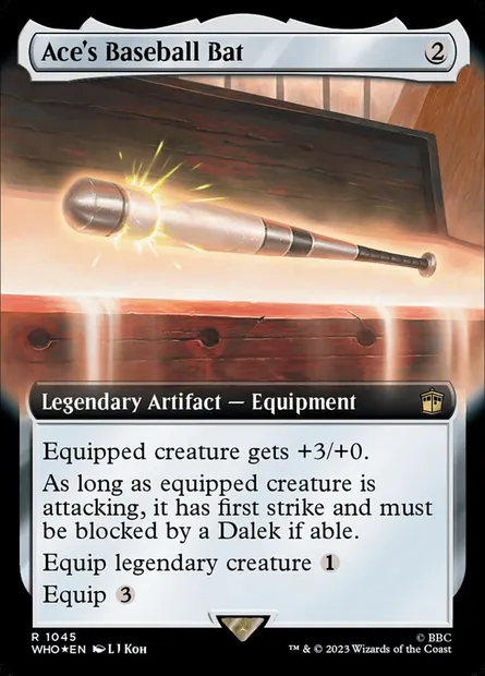 Batte de baseball d'Ace, carte Magic WHO 1045 — extension Doctor Who