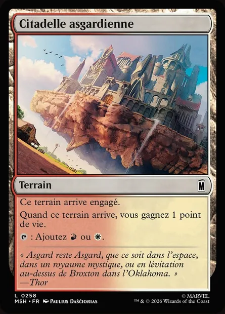 Citadelle asgardienne, carte Magic MSH 258 — extension Marvel Super Heroes