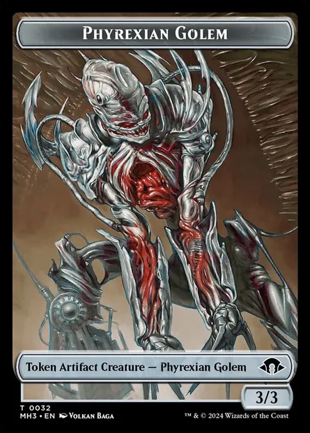 Phyrexian Golem, carte Magic TMH3 32 — extension Modern Horizons 3 Tokens