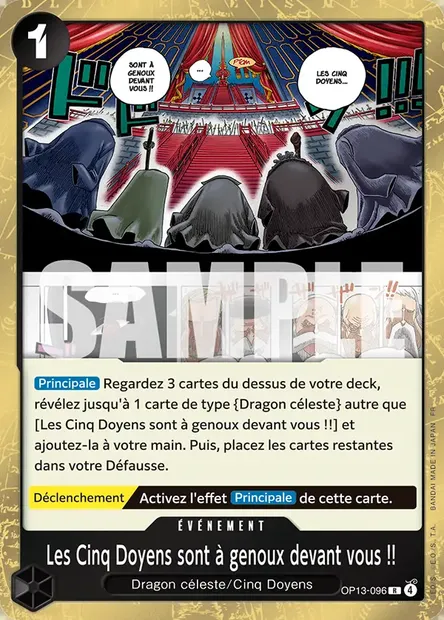 Les Cinq Doyens sont à genoux devant vous !!, carte One Piece OP13-096 — extension SUCCESSEURS