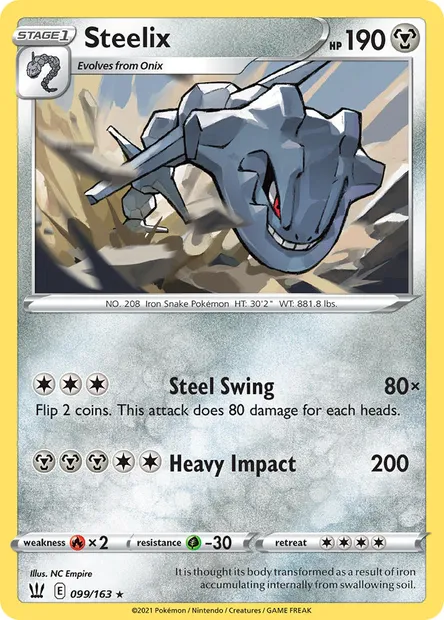 Steelix, Pokémon card BST 99 — Battle Styles set