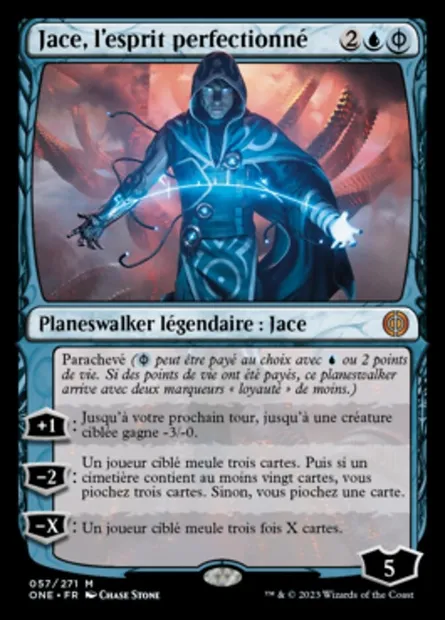 Jace, l'esprit perfectionné, carte Magic ONE 57 — extension Tous Phyrexians