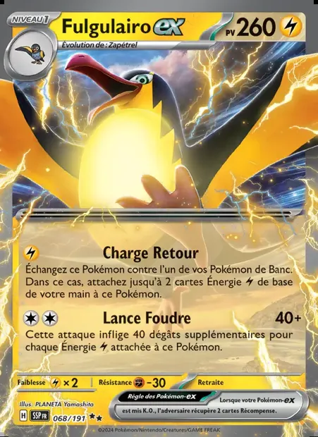 Fulgulairo-ex, carte Pokémon SSP 068 — extension Étincelles Déferlantes