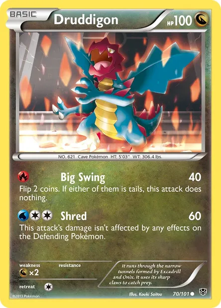 Druddigon, Pokémon card PLB 70 — Plasma Blast set