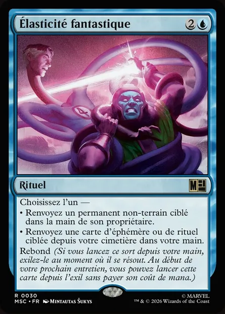Élasticité fantastique, carte Magic MSC 30 — extension Marvel Super Heroes Commander