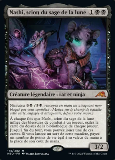 Nashi, scion du sage de la lune, carte Magic NEO 114 — extension Kamigawa: La Dynastie Néon
