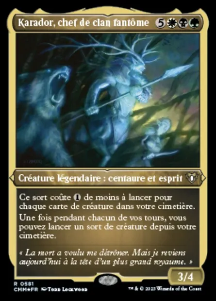 Karador, chef de clan fantôme, carte Magic CMM 581 — extension Commander Masters