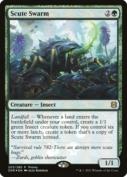 Scute Swarm, Magic card PZNR 203★ — Zendikar Rising Promos set