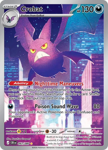 Crobat, Pokémon card CRI 093 — Chaos Rising set