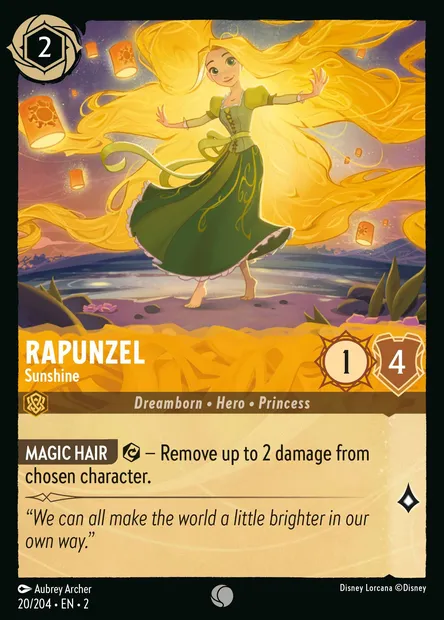 Rapunzel - Sunshine, Disney Lorcana card CH2-020 — Rise of the Floodborn set