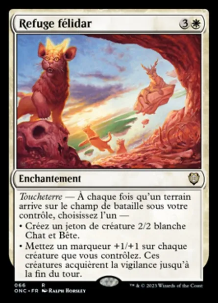 Refuge félidar, carte Magic ONC 66 — extension Phyrexia: All Will Be One Commander