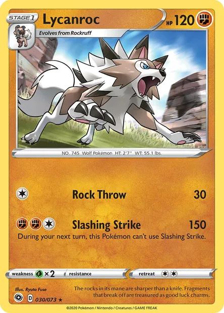 Lycanroc, Pokémon card CPA 30 — Champion's Path set