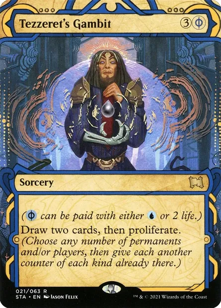 Tezzeret's Gambit, Magic card STA 21 — Strixhaven Mystical Archive set