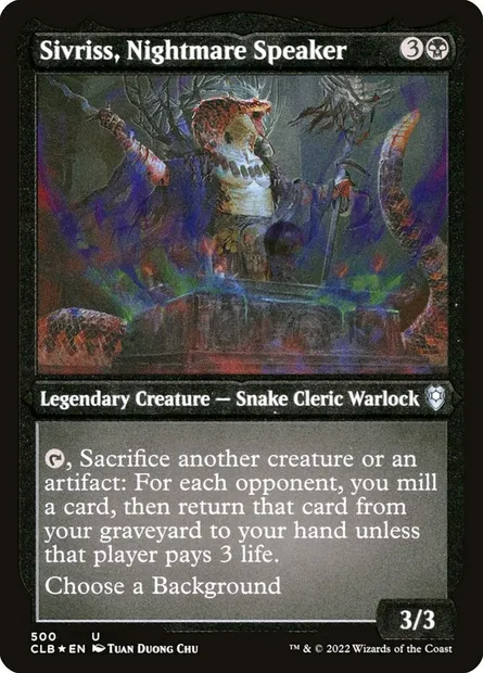 Sivriss, Nightmare Speaker, Magic card CLB 500 — Commander Legends: Battle for Baldur's Gate set