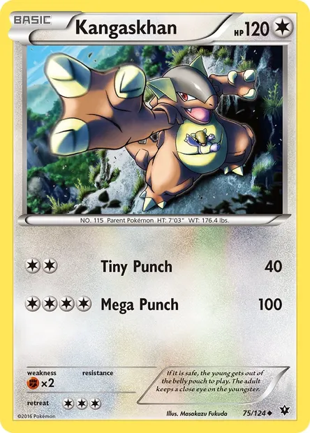 Kangaskhan, Pokémon card FCO 75 — Fates Collide set